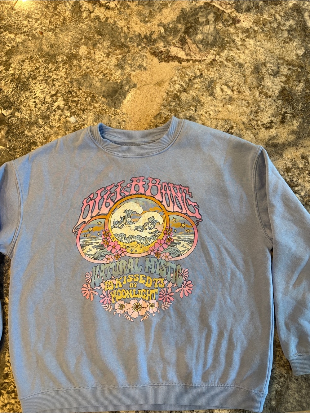 Billabong Light Blue Kids Sweatshirt with Retro Beach Graphic